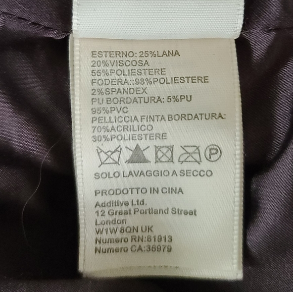 Darling Brand Green Wool Jacket with Black Faux Fur Trim - Picture 8 of 8